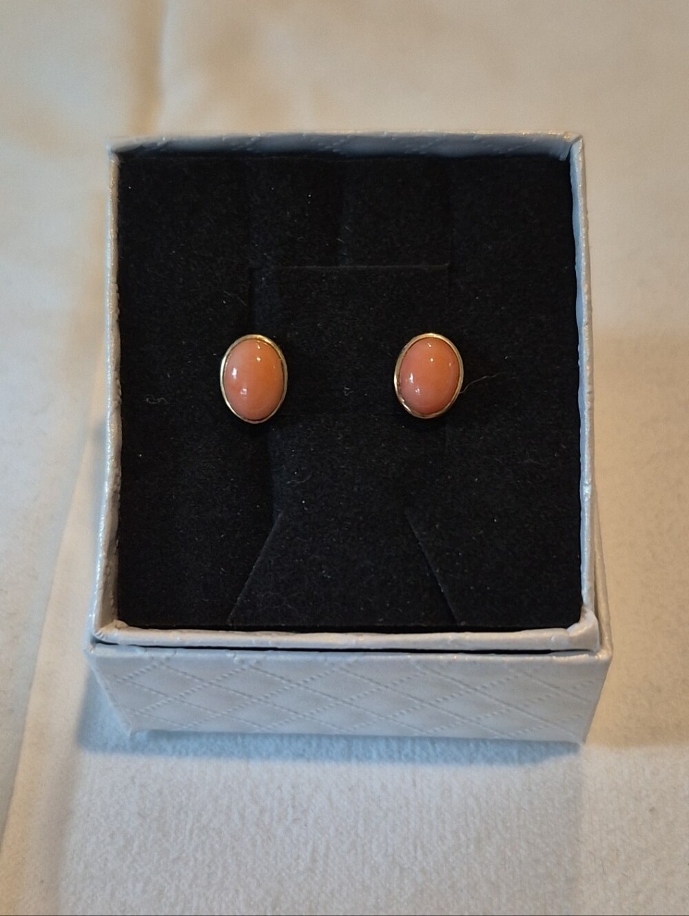 14K gold small stud Coral earrings